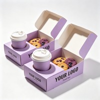 Boîte cadeau personnalisée pour 6 biscuits avec compartiments individuels à fenêtre, boîte d'expédition pour pâtisseries et desserts à emporter avec inserts de séparation