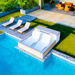 สระว่ายน้ำไฟเบอร์กลาสระดับพรีเมียมสำหรับกลางแจ้ง พร้อมเตียงนวดน้ำในตัว ให้ประสบการณ์แบบสปา - Product Image 1