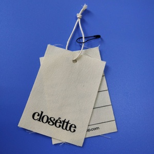Etiqueta <span class=keywords><strong>colgante</strong></span> de tela de lona de algodón Natural, personalizada, ecológica, ropa de baño para bebé, etiquetas de <span class=keywords><strong>columpio</strong></span> - Product Image 4