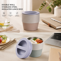 Boîte à lunch isotherme pliable en acier inoxydable 304 de 750 ml, à double paroi, écologique, résistante aux fuites et compatible lave-vaisselle