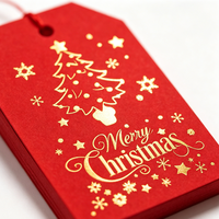 Étiquettes suspendues en papier anti-contrefaçon pour Noël, pour emballage cadeau, vêtements et chaussettes, vente en gros