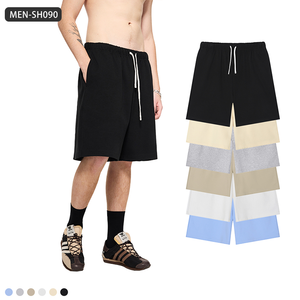 Short 290GSM en coton brossé pour homme-Short de streetwear américain décontracté et ample, couleur unie, confort extérieur (OEM/ODM) - Product Image 2