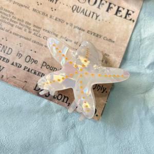 Nueva Pinza de Pelo con Forma de Estrella de Mar, Brillante y Colorida, de Acrílico, Resina y Metal, Accesorios para el Cabello para Mujer - Product Image 6