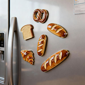 Imán de Refrigerador Promocional Personalizado con Logotipo de Marca Plateado, Imán de Metal 3D Personalizado para Refrigerador con Diseño de Comida - Product Image 6