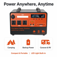 Centrale Électrique Portable MP5 600-1800W 480-2520Wh LiFePO4 Démarrage de Voiture 3 Prises CA 800W Solaire 65W PD 18W QC Port Aviation Camping