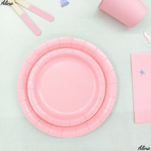 Vajilla Desechable de Color Liso DAMAI, Color Rosa Bebé, Artículos para Fiestas, Cumpleaños, Eventos, Campamentos, Decoración de Mesa, Servilletas de Papel, Vasos, Platos - Product Image 4