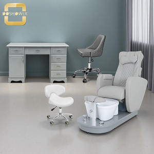 Silla blanca de lujo para pedicura de pies de Spa con juego de sillas y reposapiés para salón de uñas, silla de masaje de Spa, paquete de salón personalizado - Product Image 2