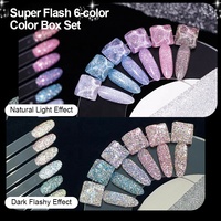 R S Nail Logo personnalisé 7,5 ml 6 couleurs Gel à ongles réfléchissant rose Ensemble de vernis à ongles en gel UV LED semi-permanent français Art des ongles