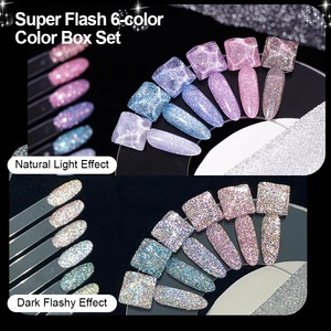 R S Nail Logo personnalisé 7,5 ml 6 couleurs Gel à ongles réfléchissant rose Ensemble de <span class=keywords><strong>vernis</strong></span> à ongles en gel UV LED <span class=keywords><strong>semi</strong></span>-<span class=keywords><strong>permanent</strong></span> français Art des ongles - Product Image 4