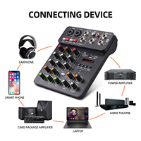 Vente en gros Diffusion en direct 4 canaux Effet Sound Power Mixer Amplifier USB Interface Controller Home Music Karaoke Audio Mixer