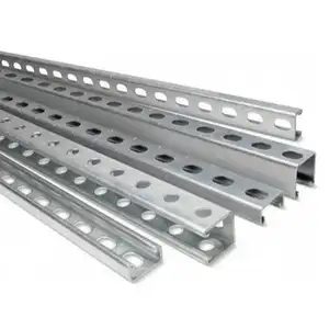 Perfis de aço perfurados aço inoxidável canais preço c-canal c seção purlins laminados a frio galvanizado c canal aço