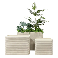 Jardinière élégante en FRP blanc, pot de fleurs durable en fibre de verre, écologique et léger pour la décoration de la maison et du jardin, aménagement paysager