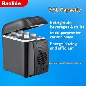 Mini-réfrigérateur portable 8L 12V pour voiture, refroidisseur et chauffe-plat, réfrigérateur électrique pour le camping et les accessoires de voyage - Product Image 2