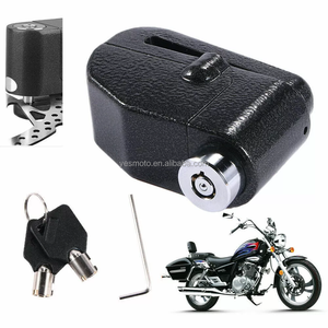 Blocco a disco di allarme da 7mm Set di blocco del freno a disco antifurto per bicicletta moto nero nuovo - Product Image 2