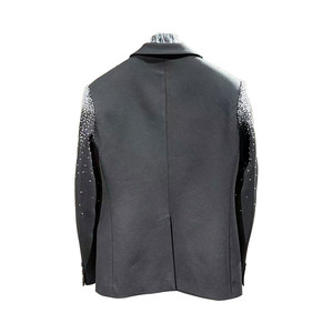 Blazer de <span class=keywords><strong>Hombre</strong></span> Personalizado con Pedrería de Alta Gama, Cuello de Solapa, Corte Regular, para Primavera y Otoño - Product Image 5