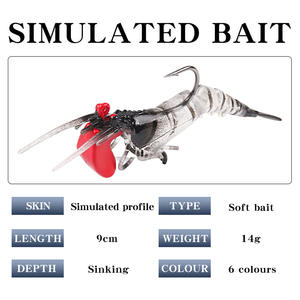 9cm 14g saltando gamberetti sezionali esca finta notte bagliore rotto sezione gamberetti basso mandarino pesce esca piombino di piombo <span class=keywords><strong>esche</strong></span> da <span class=keywords><strong>pesca</strong></span> - Product Image 3