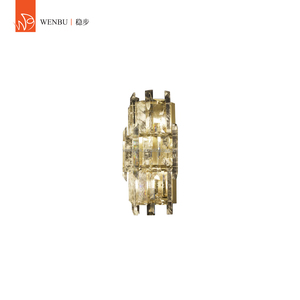 Lampe murale de luxe en acier inoxydable et cristal minéral, lampes en cristal pour hôtel, villa, hall d'entrée - Product Image 1
