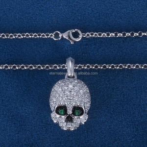 Personalizado 925 plata esterlina oro blanco Hip Hop joyería Punk calavera Vintage D VVS Moissanite colgante para hombres y mujeres - Product Image 3