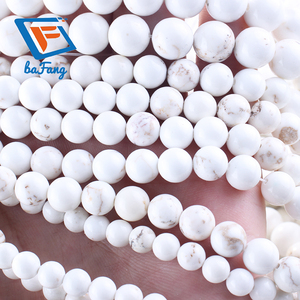 <span class=keywords><strong>BF</strong></span>, venta al por mayor, cuentas de piedra turquesa blanca, tamaños de 6/8/10mm, fabricación de joyería DIY, pulsera, collar, pendientes, accesorios - Product Image 3