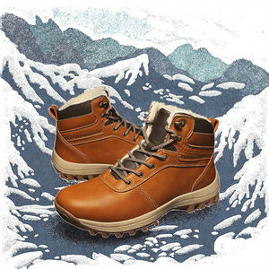 Bottes de randonnée mi-hautes pour homme, hiver, rétro, antidérapantes, imperméables, semelle en caoutchouc, chaudes et confortables - Product Image 3