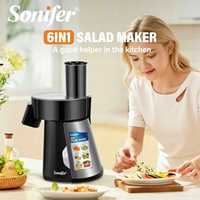Sonifer SF-5556 Roestvrijstalen Groentesnijder Met Één Knop Bediening Eenvoudig Schoon Te Maken Keukenmachine