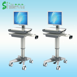 Carrito de Enfermería Móvil Shilleva con Soporte para Monitor para Uso Hospitalario, Construcción Metálica, Color Blanco - Product Image 1