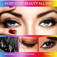Mascara de marque personnalisée avec brosse unique pour un effet liftant, résistant aux bavures et imperméable, produits de beauté pour les yeux, commande en gros