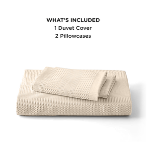 Waffle dệt Duvet cover Set thân thiện với da 3 miếng Ga Trải Giường Polyester gạc Faux-Muslin Waffle dệt <span class=keywords><strong>Comforter</strong></span> Cover Set - Product Image 4