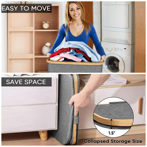 Cesto de Ropa Plegable de Gran Capacidad con Asas para Almacenamiento en el Hogar, Dormitorio y Lavadero - Product Image 3