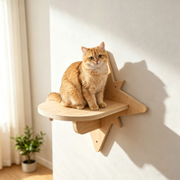 Décoration d'intérieur : Ensemble d'étagères murales en bois pour chats, motif lune et étoile, plateforme flottante murale pour chats, mobilier mural pour animaux de compagnie
