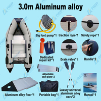 3m perahu tiup PVC lantai aluminium lipat Motor kecepatan tinggi perahu RIB dengan sertifikasi CE tidak termasuk motor tempel