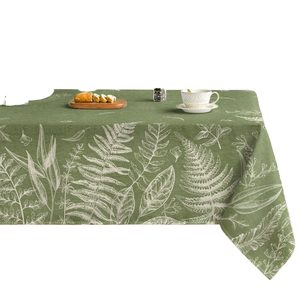 Tovaglia floreale moderna felce selvatica Beige 52x70 pollici a molla rettangolare stampato a mano lavabile per la festa di casa - Product Image 2