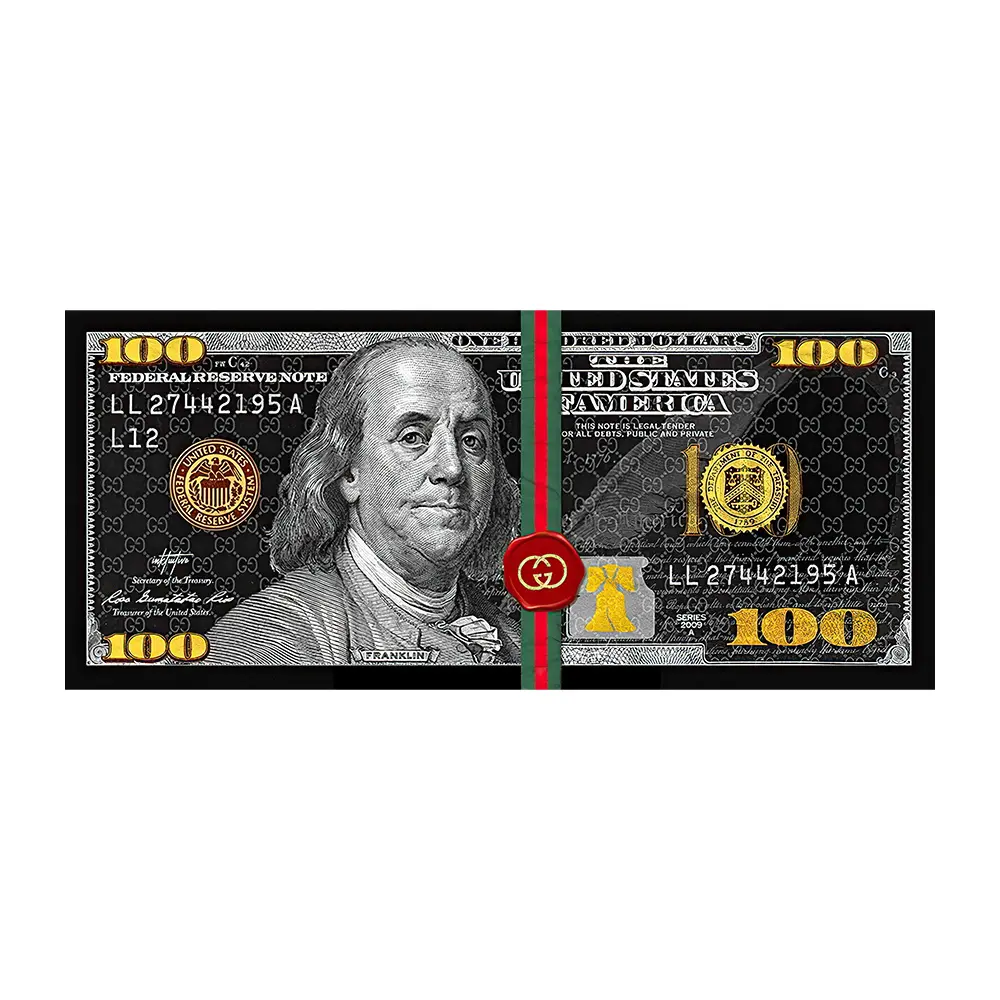 American President Benjamin Franklin 100 Dollar Picture Painting For Home Decor Wealthy Poster hd Print Paintings