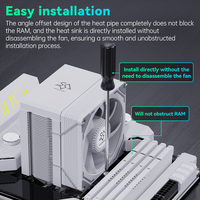 Refroidisseur de processeur SNOWMAN Premium, 4 caloducs, ventilateur PWM 4 broches, dissipateur thermique en aluminium, refroidissement efficace et silencieux pour PC de jeu Intel AMD