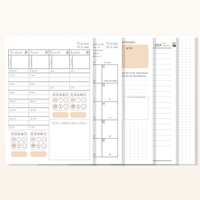 Carnet rose A5 le plus populaire pour l'organisation du calendrier, carnet en cuir personnalisé imprimé pour étudiants