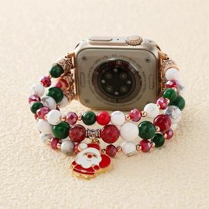 Nouveau Bracelet créatif de Noël Père Noël Bracelet perlé à la main Bracelet perlé pour Iwatch - Product Image 1