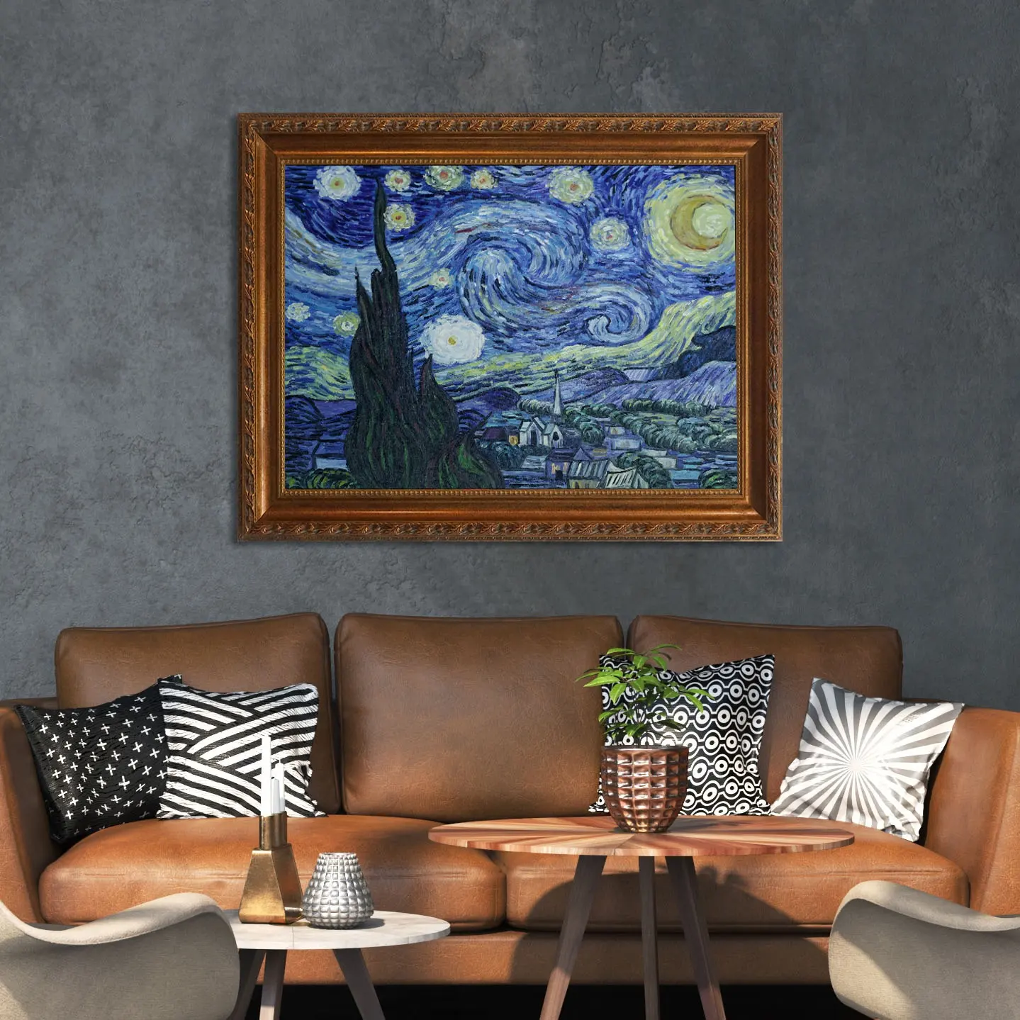 Dafen Handgemaakte Wereldberoemde Schilderij Van Gogh Star Night Rhone Woondecoratie Handgeschilderde Reproductie Olieverf