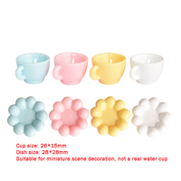 Breloques en résine en forme de mini nuages de 26 mm et tasses à thé pour figurines miniatures DIY, accessoires faits main pour colle crème