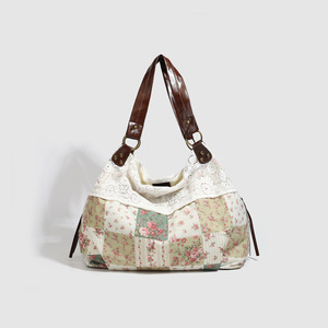 New Large Capacity Women's Shoulder Handbag with Lace Trim Lightweight Casual Tote Purse Wholesale Supplier - Product Image 1