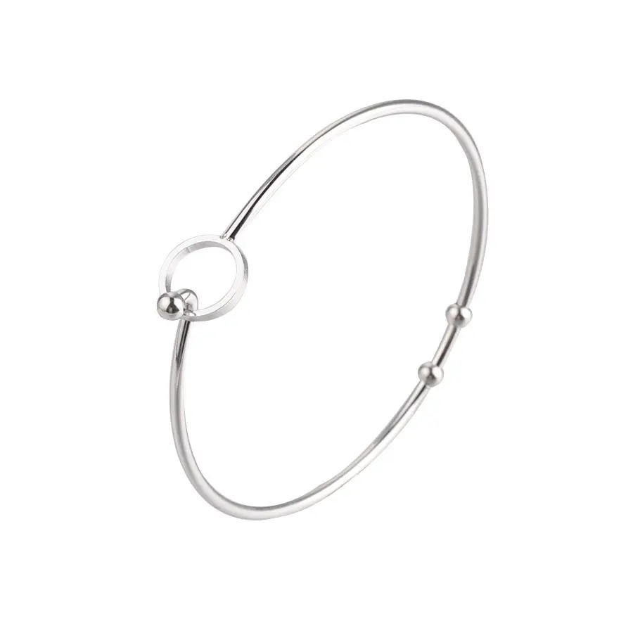 Coeur de pêche perle ouverte en acier inoxydable de base fil de câble métallique rond crochet de perle bricolage balancent charme perle fil peut être ouvert bracelet