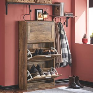 Ventas directas de fábrica Gabinete de almacenamiento de zapatos de madera moderno Estante Organizador de zapatos de madera Estante <span class=keywords><strong>para</strong></span> uso doméstico de entrada - Product Image 2