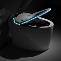 WC intelligent à chasse automatique avec veilleuse, siège chauffant, buse autonettoyante, séchage à air chaud – Sanitaire de salle de bain moderne