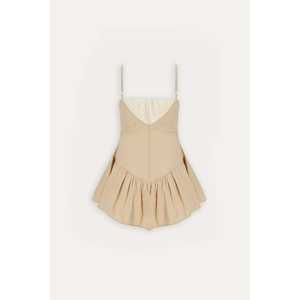 ชุดเดรสยาวทรงเอ็มไพร์ คอแบบผูกหลัง แขนพอง แต่งโบว์  สำหรับงานกลางวัน ไซส์ XL สำหรับฤดูใบไม้ผลิ รุ่น Tatiana for Cream - Product Image 1