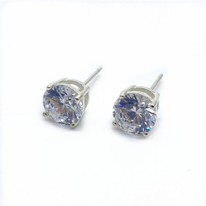 S925 <b>Silver</b> Zircon <b>Stud</b> <b>Earrings</b> Claw Setting Mini Petite Everyday Wear Women's Jewelry - Product Image 5