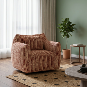Modern Fabric Leisure Chair Solid Back Soft Contemporary Living Room Furniture Carpet Surface Recommendation - Product Image 4