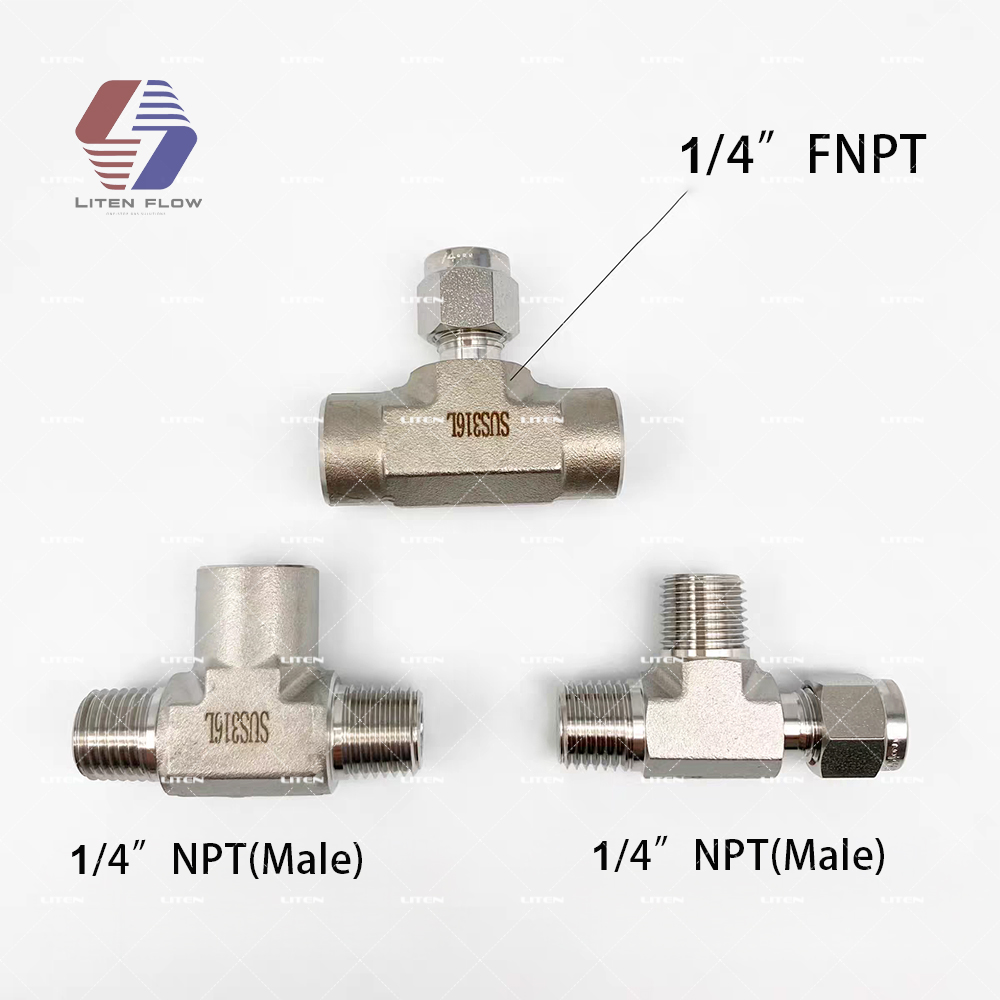 1/2 Труба OD X 1/2 NPT с наружной резьбой 316 трубы из нержавеющей стали