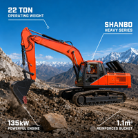 Excavatrice de taille moyenne de 22 tonnes fabriquée en Chine, excavatrice robuste pour le marché mondial à prix compétitif