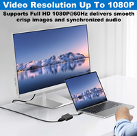 Câble adaptateur USB 3.0 vers HDMI noir, mâle vers femelle, vidéo 1080P HD, convertisseur adaptateur PC pour TV HDTV avec audio