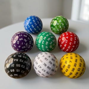 Dés sphériques polyédriques en acrylique Feeron à 100 faces pour D&D RPG Call of Cthulhu, jeu de table, collection premium, multicolores, numériques - Product Image 1