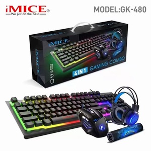 <span class=keywords><strong>Clavier</strong></span> et souris de jeu mécaniques RGB <span class=keywords><strong>IMICE</strong></span> GK-490 4-en-1, rétroéclairage RGB, 104 touches, 3200 DPI, filaire pour PC/ordinateur portable - Product Image 4
